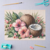  kokosnoot hibiscus bloem decoupage tissuepapier (Craft)