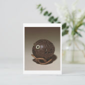 Kokosnoot in een gezicht gesculpeerd, c.1895 briefkaart (Staand voorkant)