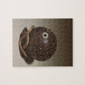 Kokosnoot in een gezicht gesculpeerd, c.1895 legpuzzel (Horizontaal)