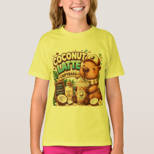 Kokosnoot Latte Capybara Schattige Kawaii Capyba T-shirt