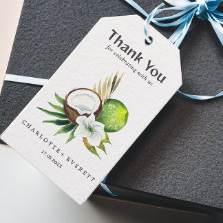 Kokosnoot limoen Dank u bruiloft gunst tas Cadeaulabel