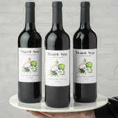 Kokosnoot limoen Dank u bruiloft gunst tas Wijn Etiket