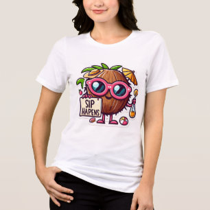 kokosnoot met zonnebrandcrème Tri-Blend shirt
