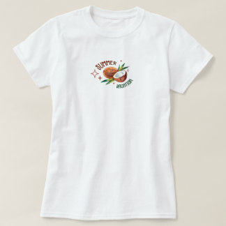 kokosnoot minimale tropische esthetiek zomer t-shirt