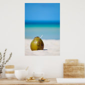 Kokosnoot op het strand poster (Keuken)