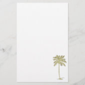 Kokosnoot Palm Tree Illustratie Tropisch Thema Briefpapier (Voorkant)