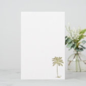 Kokosnoot Palm Tree Illustratie Tropisch Thema Briefpapier (Staand voorkant)