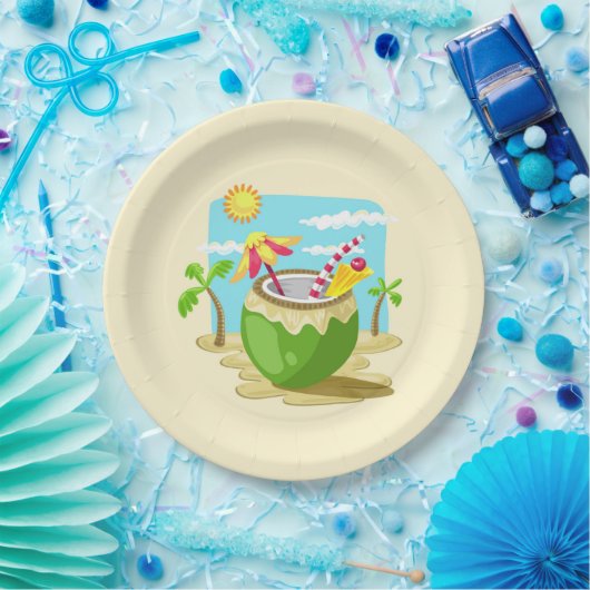 Kokosnoot Papieren Bordje (Feest)