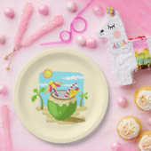 Kokosnoot Papieren Bordje (Feest)