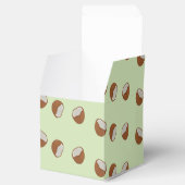 Kokosnoot plakjes patroon op groen bedankdoosjes (Geopend)