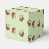 Kokosnoot plakjes patroon op groen bedankdoosjes (Achterkant)