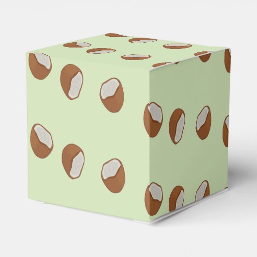 Kokosnoot plakjes patroon op groen bedankdoosjes (Achterkant)