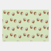 Kokosnoot plakjes patroon op groen inpakpapier vel (Voorkant 3)