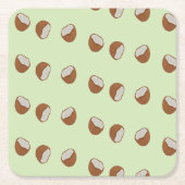 Kokosnoot plakjes patroon op groen kartonnen onderzetters (Voorkant)