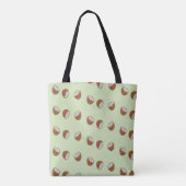 Kokosnoot plakjes patroon op groen tote bag (Achterkant)