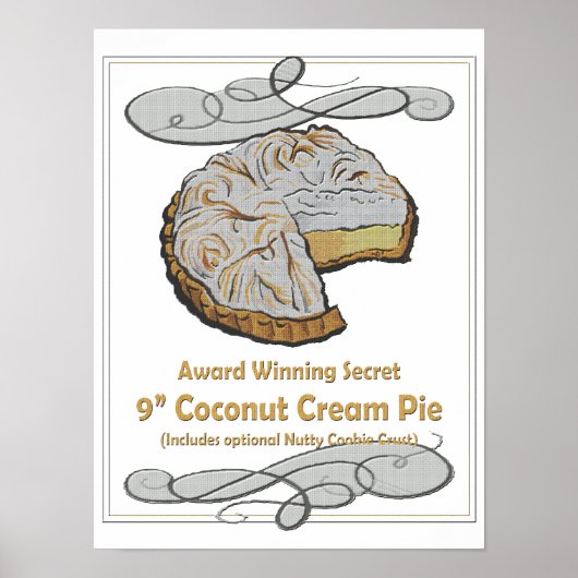  kokosnoot, Poster voor het ontvangen van koekjes (Voorkant)