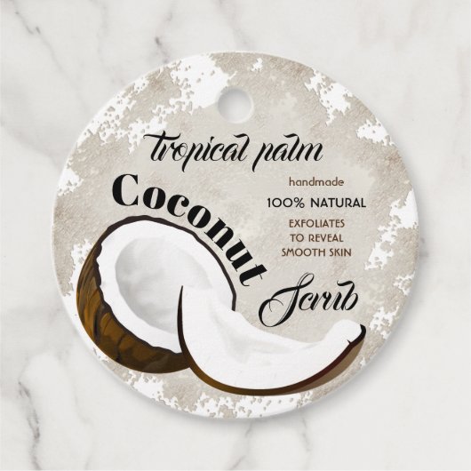 Kokosnoot Scrub Gift Bedankjes Labels (Voorkant)