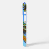 Kokosnoot Tree Phone Case – Blue Sky Tropical Deco (Achterkant / Links)