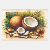 kokosnoot tropische decoupage inpakpapier vel (Voorkant 3)