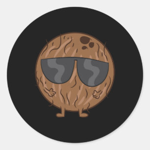 Kokosnoot van de Kokosnoot van de Kokosnoot met ee Ronde Sticker