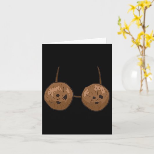 Kokosnoot Zomer Kokosnoten Bra Fun Kokosnoot Kaart (Gele Bloem)