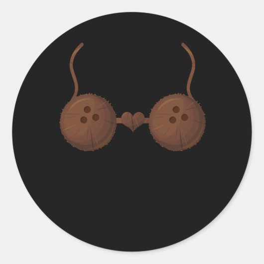 Kokosnoot Zomer Vakantie Kokosnoten Bra Halloween  Ronde Sticker (Voorkant)