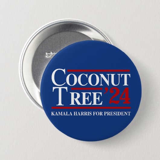 Kokosnootboom 2024 ronde button 7,6 cm (Voorkant /achterkant)