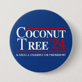 Kokosnootboom 2024 ronde button 7,6 cm (Voorkant)