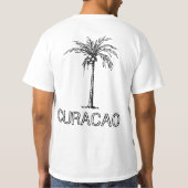 Kokosnootboom op Curaçao zwart-wit T-shirt (Achterkant)