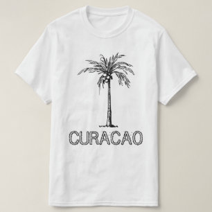Kokosnootboom op Curaçao zwart-wit T-shirt