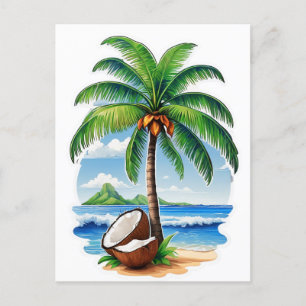 Kokosnootboom Tropisch Eiland Briefkaart