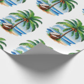 Kokosnootboom Tropisch Eiland Cadeaupapier (Hoek)