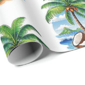 Kokosnootboom Tropisch Eiland Cadeaupapier (Rol Hoek)