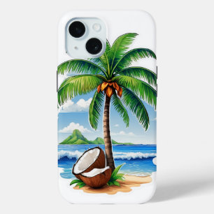 Kokosnootboom Tropisch Eiland iPhone 15 Case