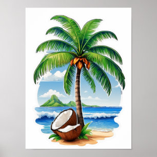 Kokosnootboom Tropisch Eiland Poster