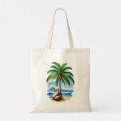 Kokosnootboom Tropisch Eiland Tote Bag (Achterkant)