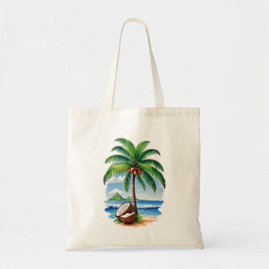 Kokosnootboom Tropisch Eiland Tote Bag (Voorkant)