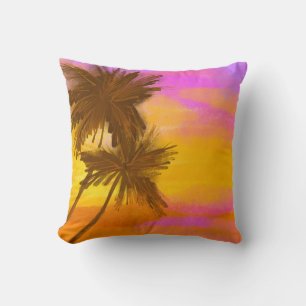 Kokosnootboom, tropisch zomerthema. kussen