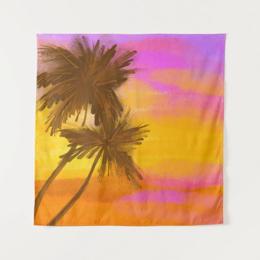 Kokosnootboom, tropisch zomerthema. wandkleed (Voorkant)