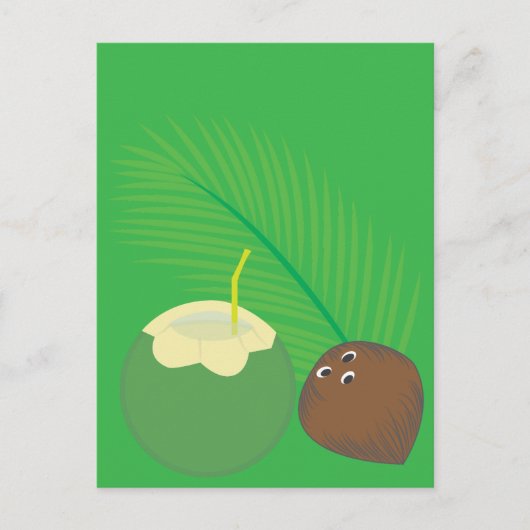 Kokosnootsap Briefkaart (Voorkant)