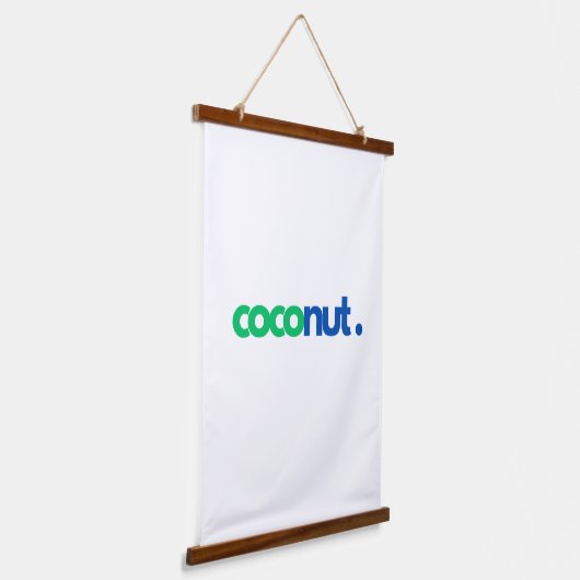 Kokosnoottypografie Hangend Wandkleed (Gebogen)