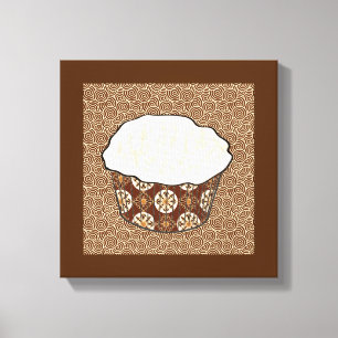 Kokosnotaart, Japanse wervelachtergrond Canvas Afdruk