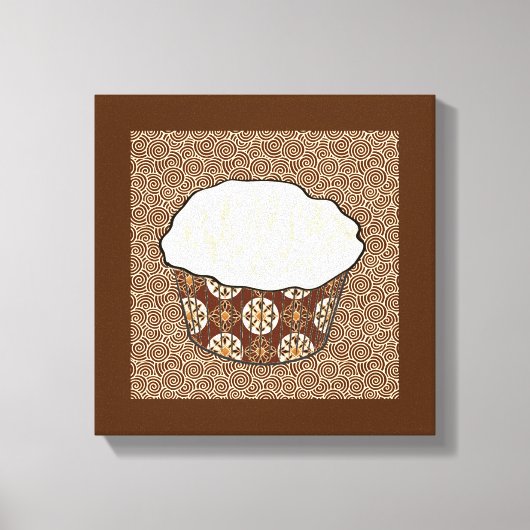 Kokosnotaart, Japanse wervelachtergrond Canvas Afdruk (Voorkant)