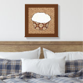 Kokosnotaart, Japanse wervelachtergrond Canvas Afdruk (Insitu (Slaapkamer))