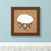 Kokosnotaart, Japanse wervelachtergrond Canvas Afdruk (Insitu (Houten vloer))