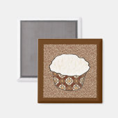 Kokosnotaart, Japanse wervelachtergrond Magneet (Voorkant / Achterkant)