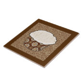 Kokosnotaart, Japanse wervelachtergrond Tegeltje (Zijkant)