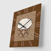 Kokosnotaart, Japanse wervelachtergrond Vierkante Klok (Hoek)