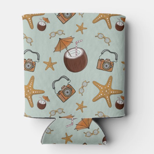 Kokosnoten en camera's - leuk en stijlvol blikjeskoeler (Achterkant)