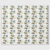 Kokosnoten en tropische cocktails cadeaupapier (Vlak)